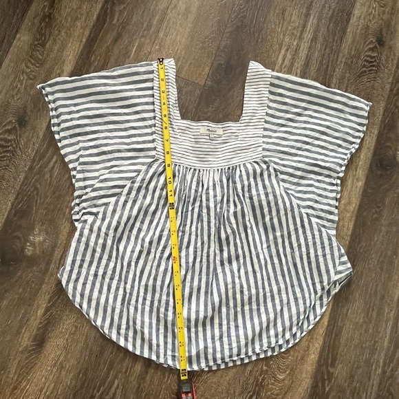 Madewell women's striped butterfly sleeve tweed short sleeve cotton (s) - Picture 8 of 9